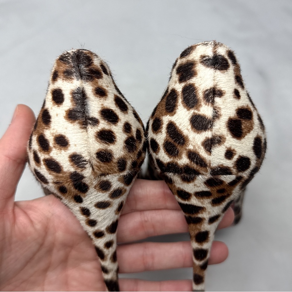 Christian Louboutin Pigalle Follies 100 Leopard Pony Hair Pointed Toe Pump Heels - Picture 7 of 14
